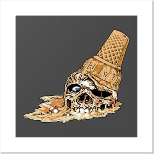 Vanilla Death Cone - Ice Cream Skull Posters and Art